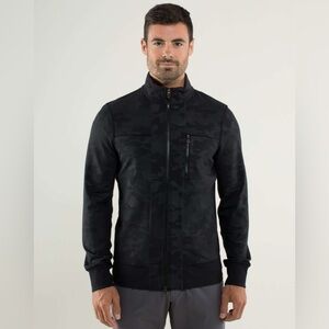 RARE Lululemon Post Gravity Jacket Sz M In Lay Low Camo Emboss Black